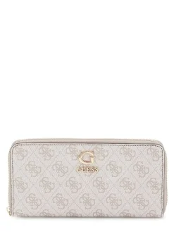 Guess Lompakot*lompakko Dko Zamira Slg Large Zip Around Dko Dark Taupe Logo