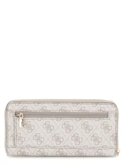 Guess Lompakot*lompakko Dko Zamira Slg Large Zip Around Dko Dark Taupe Logo
