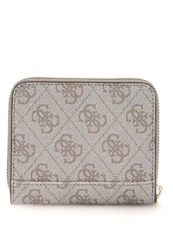 Guess Lompakot*lompakko Dko Zamira Slg Small Zip Around Dko Dark Taupe Logo