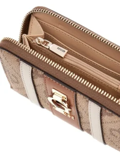 Guess Lompakot*lompakko Ltl Erenia Slg Medium Zip Around Ltl Latte logo