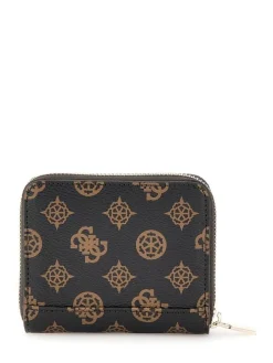 Guess Lompakot*lompakko Mlo Laurel Slg Small Zip Around Mlo Mocha logo