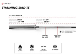 Gymstick Fitnessvälineet*levytanko 15 kg