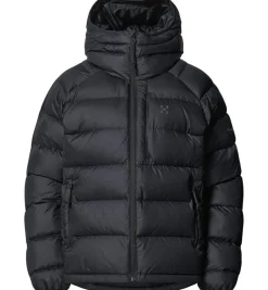 Haglu00f6fs Takit|Talvitakit*Haglöfs takki Rosson Down Hood W 2C5 TRUE BLACK