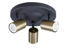 Heat Sisustusvalaisimet*kattospotti Gold Tube 3-osainen pyöreä kulta-musta