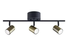 Heat Sisustusvalaisimet*kattospotti Gold Tube 3-osainen tanko kulta-musta