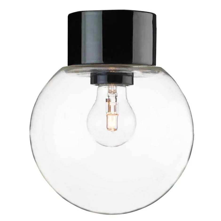 Ifu00f6 Electric Ulkovalaisimet*Ifö Electric Classic Glob Ø150mm, musta, suora posliinikanta