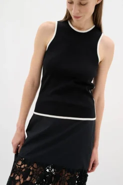 InWear Liivit|Topit*neuletoppi Sacco 194008 Musta / Valkoinen
