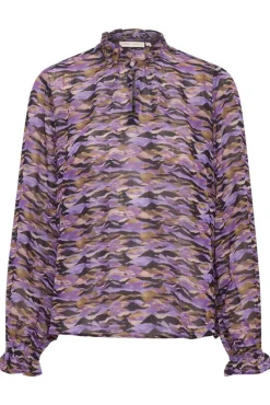 InWear Puserot*pusero ElraIW Basira blouse Landscape Waves Purple 302164