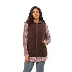 Jack Wolfskin Fleecet, Colleget Ja Hupparit*liivi High curl long vest w 2700 Boysenberry