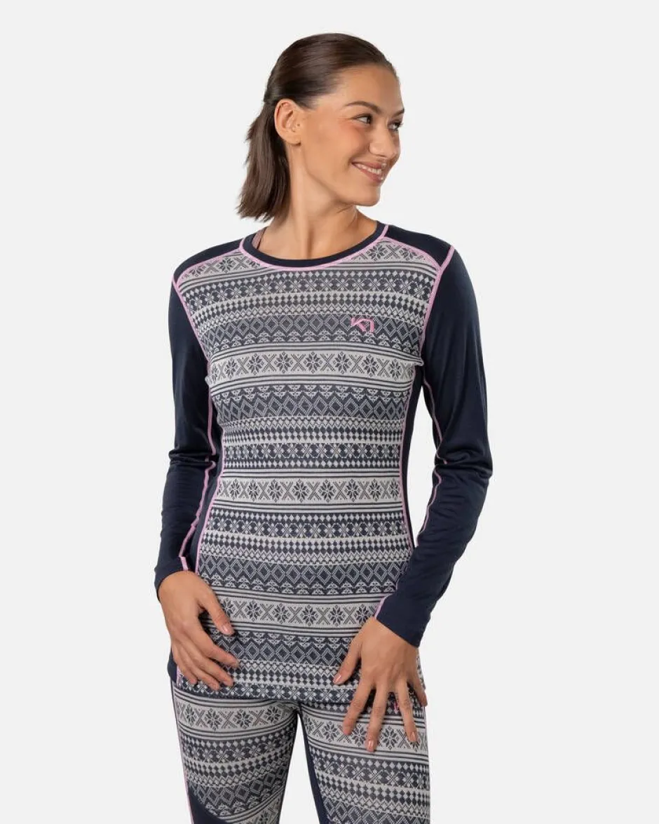 Kari Traa Asusteet*paita Mina woolblend ls Royal dark navy