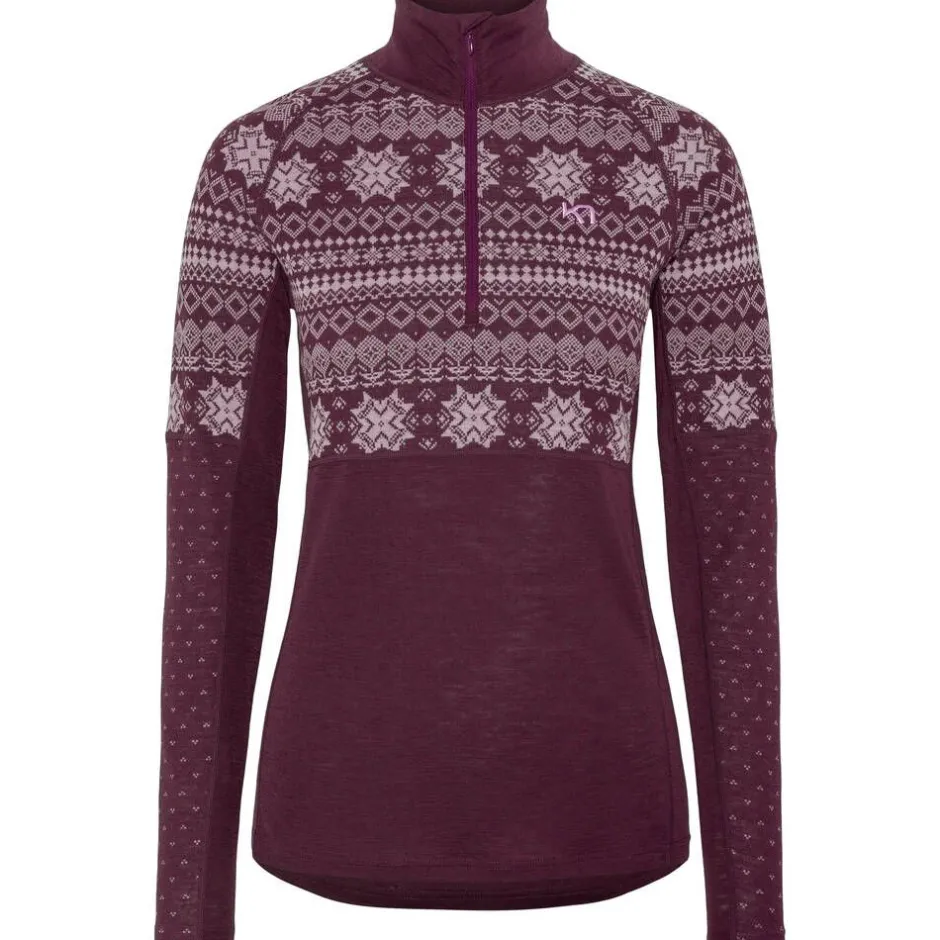 Kari Traa Asusteet*paita Wilma Half Zip Wine