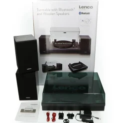 Lenco Äänentoisto*vinyylilevysoitin + kaiuttimet LS-300  musta