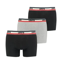 Levi's Alusvaatteet*bokserit 3 pack Logo 004 Black / Grey melange
