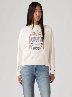 Levi's Trikoopaidat Ja Colleget*collegepusero Graphic Heritage Crew 0047 Valkoinen Founded in