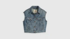 Levi's Liivit*farkkuliivi Shrunken 90s Vest 0001 Vaalea pesu