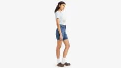 Levi's Shortsit Ja Caprit*farkkushortsit Ribcage Bermuda Short 0001 Basic farkkusininen