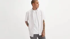 Levi's Kauluspaidat*paita SS Authentic Button Down 0001 Cupertino Stripe Bright White