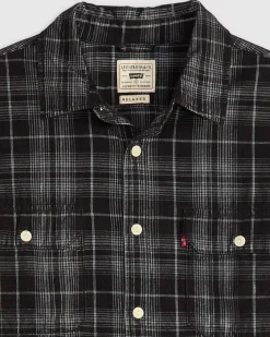 Levi's Kauluspaidat*samettipaita Jackson Worker Corduroy Overshirt 0280 Huxley Plaid Jet Black