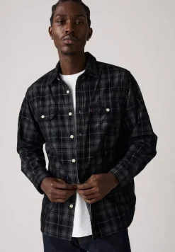 Levi's Kauluspaidat*samettipaita Jackson Worker Corduroy Overshirt 0280 Huxley Plaid Jet Black