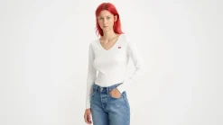Levi's Trikoopaidat Ja Colleget*t-paita A4891-0001 LS VNeck Baby Tee 0001 white
