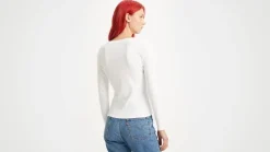 Levi's Trikoopaidat Ja Colleget*t-paita A4891-0001 LS VNeck Baby Tee 0001 white