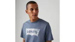 Levi's T-Paidat*t-paita Graphic Crewneck Tee 1812 Batwing Fill Vintage Indigo