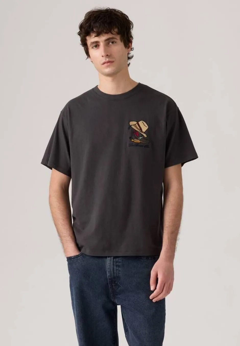 Levi's T-Paidat*t-paita Vintage Fit Graphic Tee 0360 Horseshoe Bison Phantom