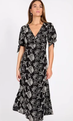 Little Mistress Vapaa-Ajan Mekot*mekko Black Cotton Midaxi Musta