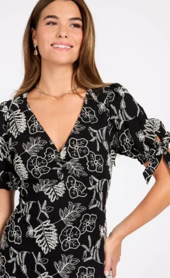 Little Mistress Vapaa-Ajan Mekot*mekko Black Cotton Midaxi Musta