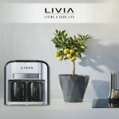 Livia Kahvi Ja Kuumat Juomat*kahvinkeitin 2 kuppia mustavalkoinen