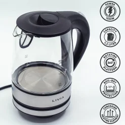 Livia Kahvi Ja Kuumat Juomat*lasinen vedenkeitin 1,2 L 1500 W