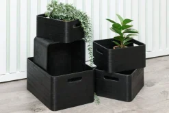 4Living Säilytyskorit Ja Laatikot|Ruoansäilytys Ja Järjestys*puulaatikko 29x22x15 cm musta