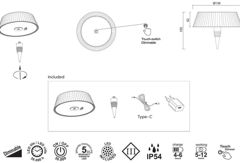 Mantra Sisustusvalaisimet*Relax USB tunnelmavalaisin pullonkorkki