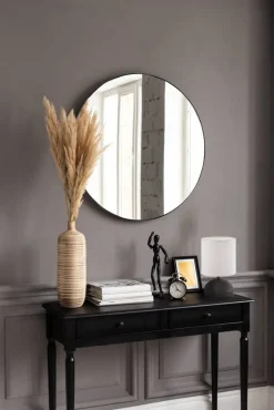 Mirrors and More Kellot Ja Peilit*peili Mila Ø50 cm musta