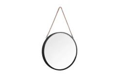 Mirrors and More Kellot Ja Peilit*peili Taira Ø40 cm musta narulla