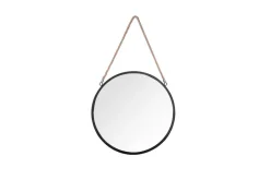 Mirrors and More Kellot Ja Peilit*peili Taira Ø40 cm musta narulla