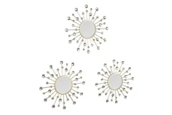 Mirrors and More Kellot Ja Peilit*peilisetti Melanie 3 x Ø25,5 cm kulta