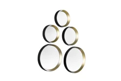 Mirrors and More Kellot Ja Peilit*peilisetti Vivien 5-pack musta/kulta