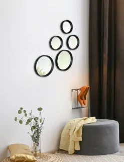 Mirrors and More Kellot Ja Peilit*peilisetti Vivien 5-pack musta