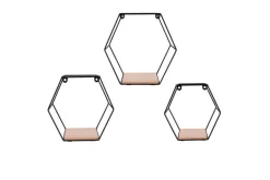 Mirrors and More Hyllyt Ja Telineet|Huonekalut*seinähylly Chiara musta/puu 3-pack