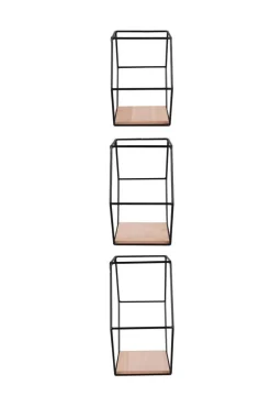 Mirrors and More Hyllyt Ja Telineet|Huonekalut*seinähylly Chiara musta/puu 3-pack