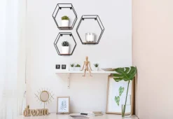 Mirrors and More Hyllyt Ja Telineet|Huonekalut*seinähylly Chiara musta/puu 3-pack