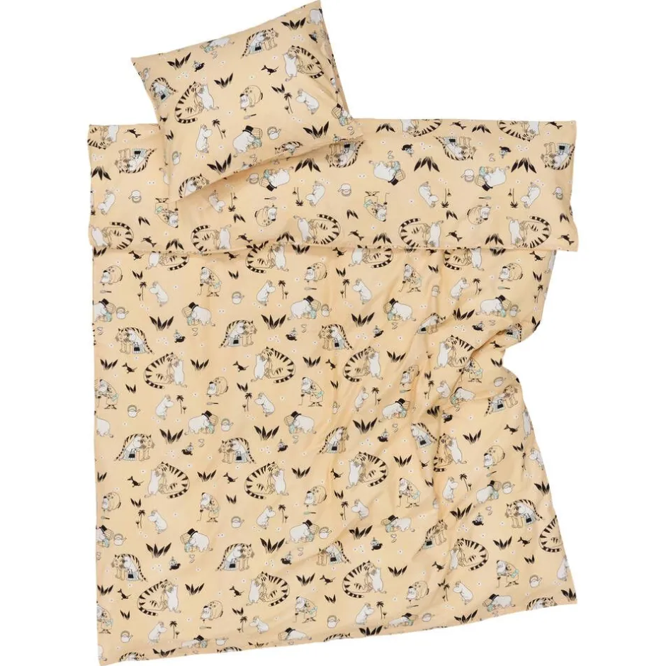Moomin Vuodetekstiilit*Arabia pussilakanasetti 150x210 cm Muumiperhe beige