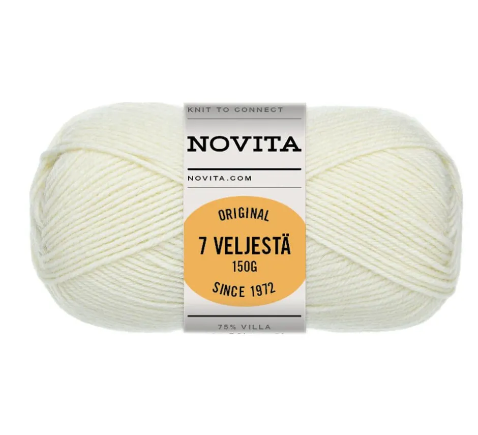 Novita Kankaat Ja Käsityötarvikkeet*7 Veljestä lanka Original 150 g luonnonvalkoinen 010