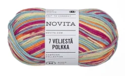 Novita Kankaat Ja Käsityötarvikkeet*7 Veljestä lanka Polkka 100 g konfetti 8041