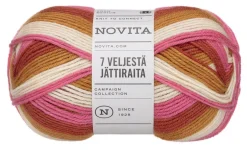 Novita Kankaat Ja Käsityötarvikkeet*7 Veljestä Raita lanka Jättiraita 150g 8271 ilta-auri