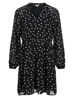Object Vapaa-Ajan Mekot*mekko Objgina Mila L/S Black AOP dots