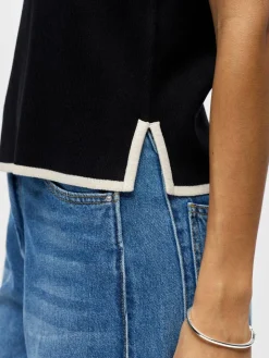 Object Liivit|Topit*neule Objviva S/L Black birch contrast