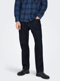 Only & Sons Farkut*farkut Onsedge Dark Blue Denim Rinse