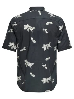 Only & Sons Kauluspaidat*paita Onsarlon SS Slim Black Flowers